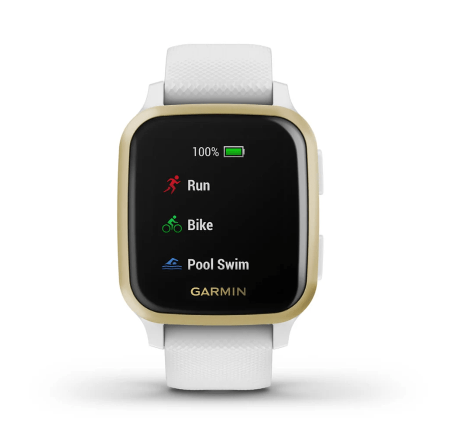 Garmin Venu® Sq, Light Gold Aluminum Bezel with White Case