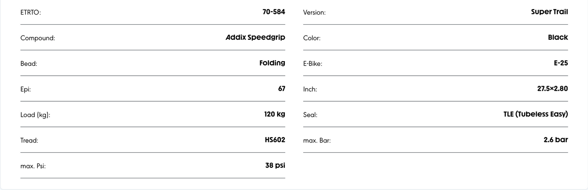 Schwalbe Nobby Nic HS602 Super Trail Addix Speedgrip Evolution Line E-50 Tyre