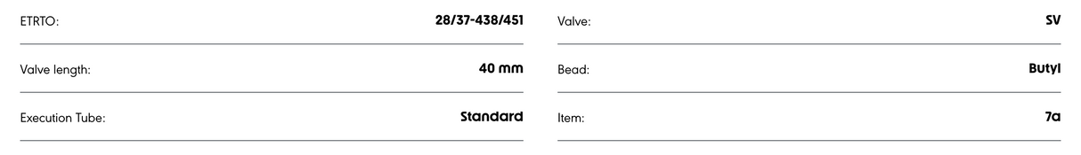 Schwalbe SV7A Presta; 20'' x 1&1/8 - 1&3/8 105g Tube