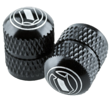 Deity Crown Schrader Valve Cap Black (Pair)