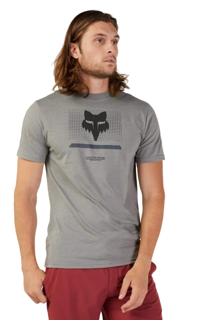 Fox OPTICAL SS PREM TEE Heather Graphite Front Facing Model 