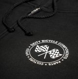 Deity Flagship Black Hoodie FRONT DETAILS