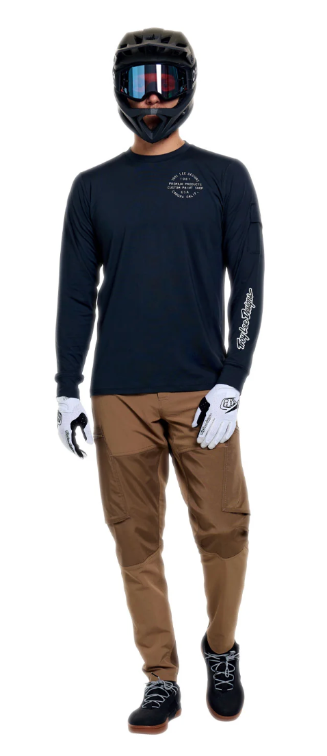 Troy Lee Designs Ruckus Ride Long Sleeve Tee Pressed Carbon FRONT FACING MODEL
