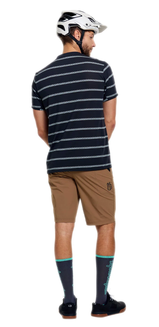 Troy Lee Designs Skyline Ride Short Sleeve Tee Checked Out Carbon BACK FACING MODEL