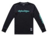 Troy Lee Designs Youth Skyline Ride Long Sleeve Tee Signature Black / Real Tea FRONT