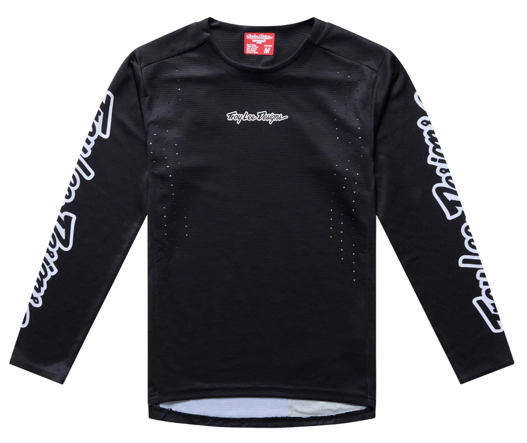 Troy Lee Designs Youth Sprint Pro Jersey Mono Black FRONT