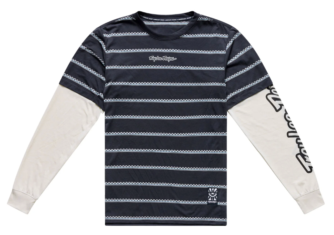 Troy Lee Designs Skyline Fakie Ride Long Sleeve Jersey Stripe Carbon FRONT