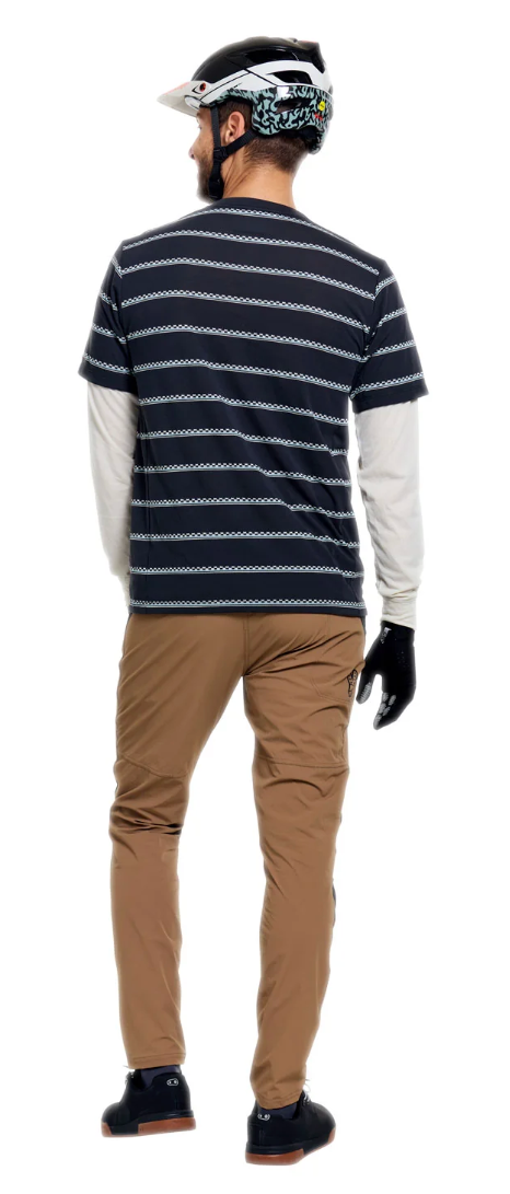 Troy Lee Designs Skyline Fakie Ride Long Sleeve Jersey Stripe Carbon BACK FACING MODEL