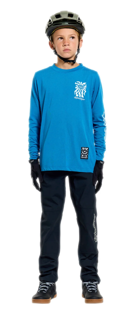 Troy Lee Designs Youth Skyline Trail Pant Mono Black FRONT FACING MODEL