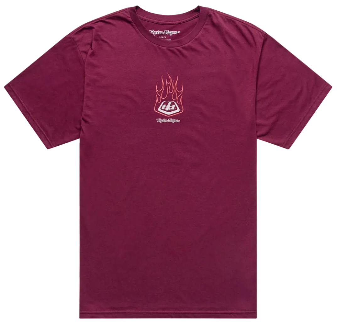Troy Lee Designs Flame2 Short Sleeve Tee Sangria FRONT