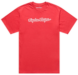 Troy Lee Designs Signature Short Sleeve Tee Scarlet Glo FRONT