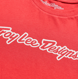 Troy Lee Designs Signature Short Sleeve Tee Scarlet Glo DETAILS