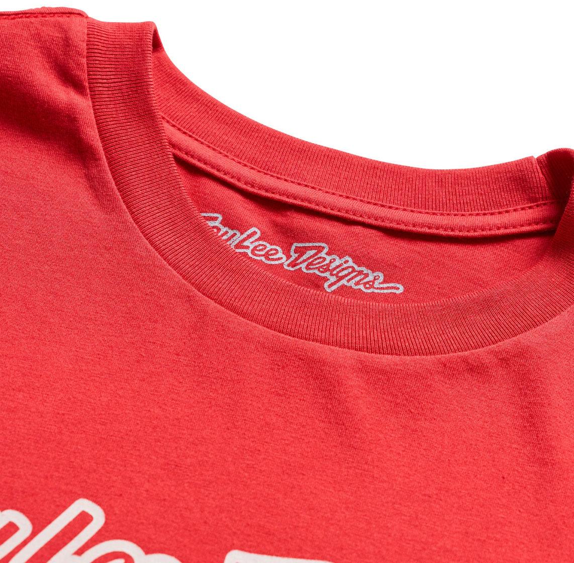 Troy Lee Designs Signature Short Sleeve Tee Scarlet Glo DETAILS
