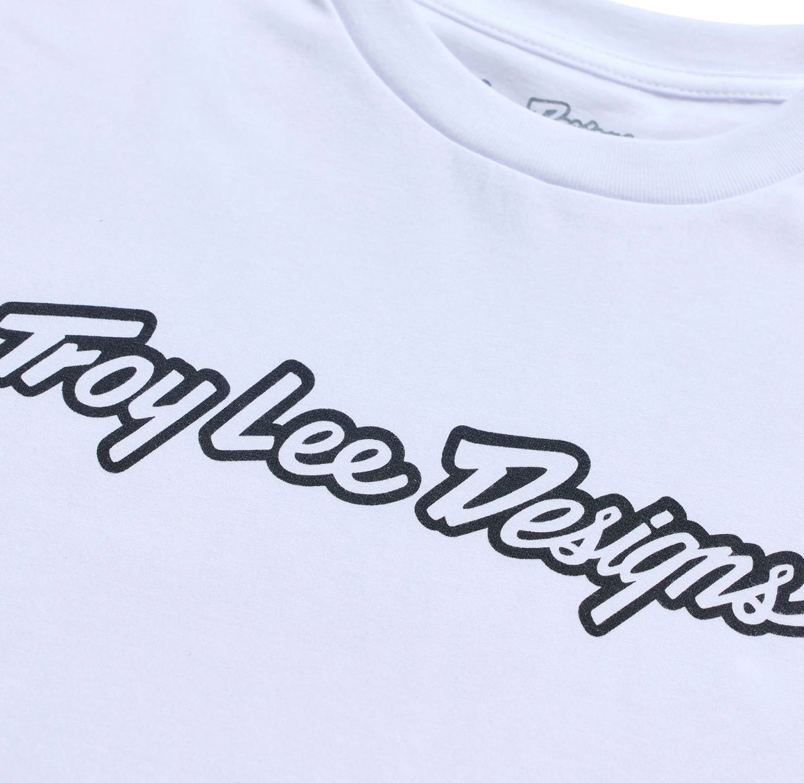 Troy Lee Designs Signature Short Sleeve Tee White / Black DETAILS