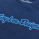 Troy Lee Designs Signature Short Sleeve Tee Navy / Aero Blue DETAILS