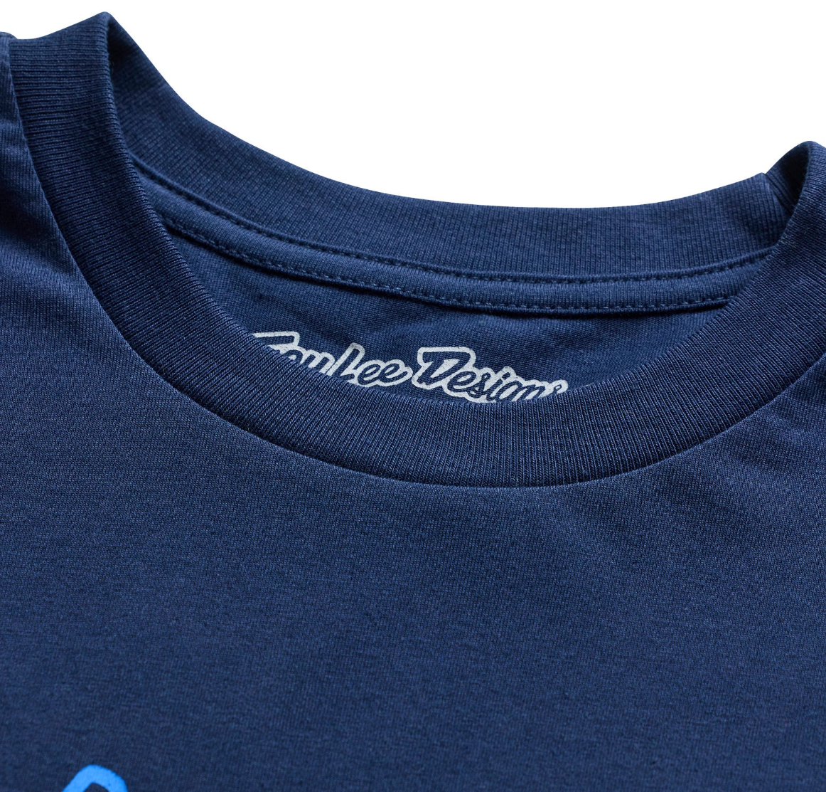 Troy Lee Designs Signature Short Sleeve Tee Navy / Aero Blue DETAILS