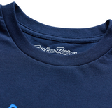 Troy Lee Designs Signature Short Sleeve Tee Navy / Aero Blue DETAILS