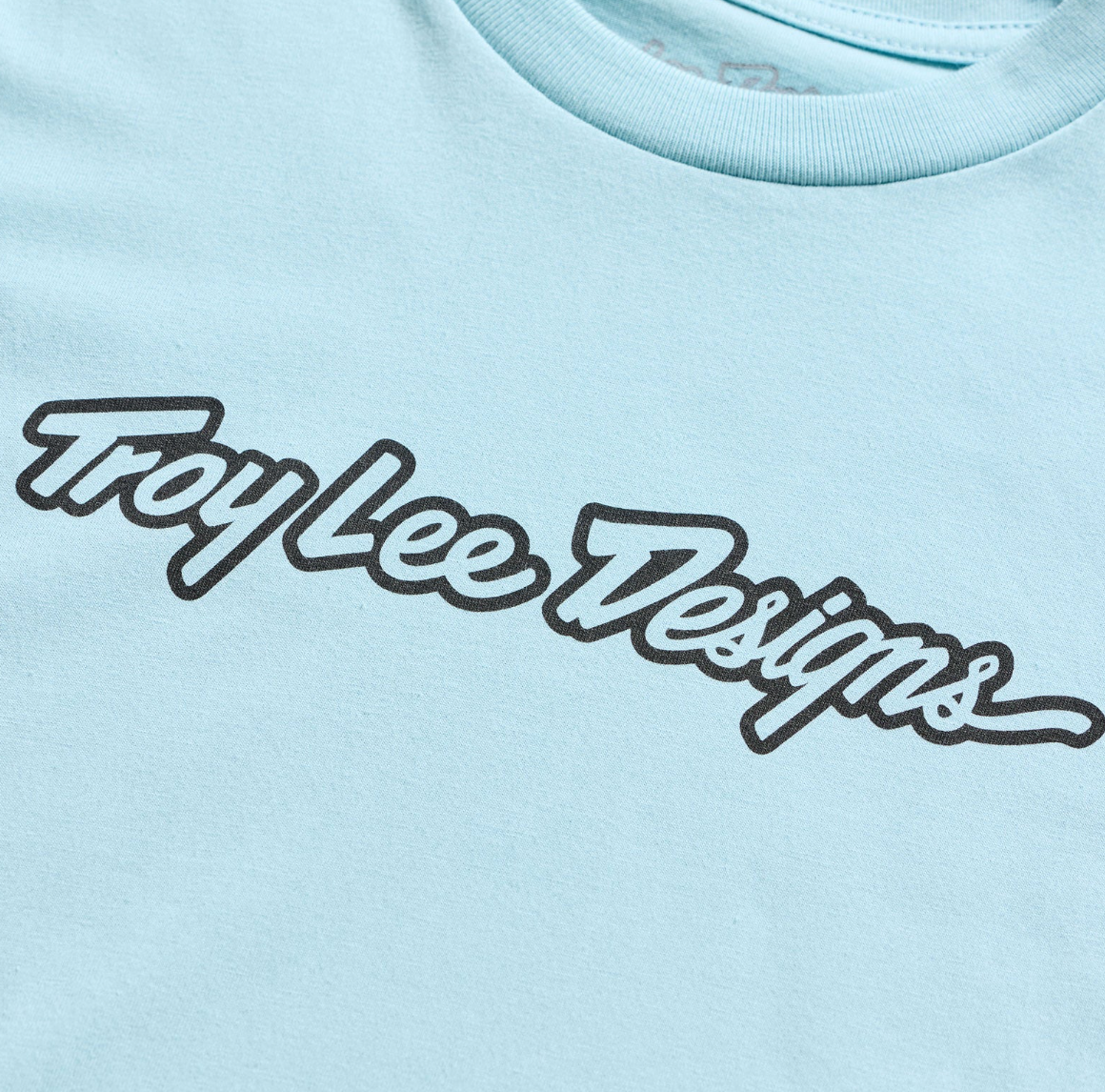 Troy Lee Designs Signature Youth Short Sleeve Tee Dawn Blue DETAILS