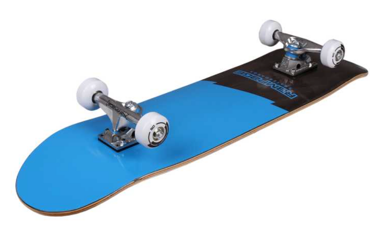 RAMPAGE Plain Third Blue/Black stain 7.75" complete skateboard