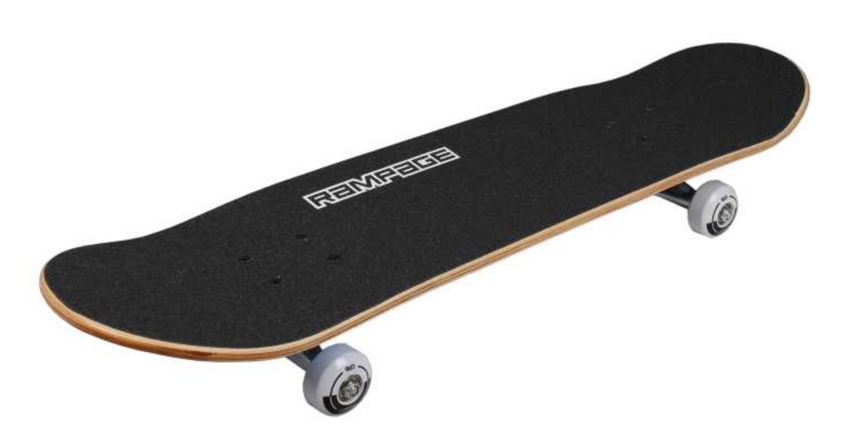 RAMPAGE Plain Third Blue/Black stain 7.75" complete skateboard