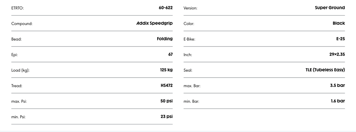 Schwalbe G-One Speed Super Ground Addix SpeedGrip Tubeless E-25 Tyre