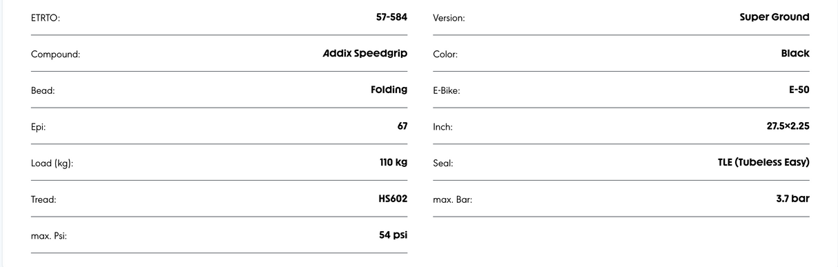 Schwalbe Nobby Nic HS602 Super Ground Addix Speedgrip TL Easy Tyre