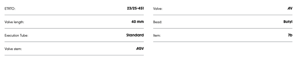 Schwalbe SV7B Presta; 20" x 0.90 - 1.00 85g Wheelchair Tube