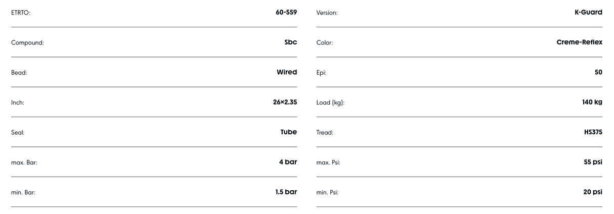 Schwalbe Fat Frank 26 x 2.35" Kevlar Guard Creme Reflective Sidewall Tyre