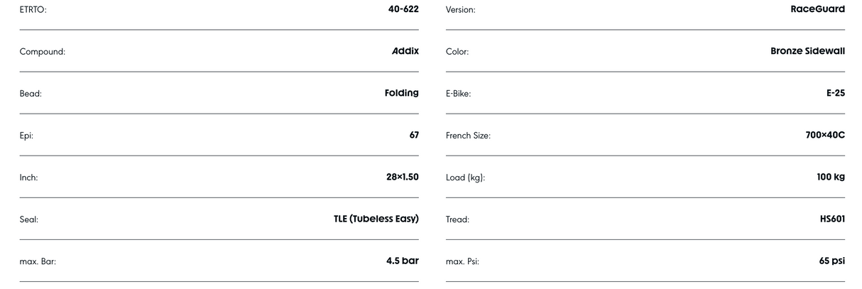 Schwalbe G-One UltraBite 700 x 40C RaceGuard Addix Performance Line Tubeless Bronze Sidewall Tyre