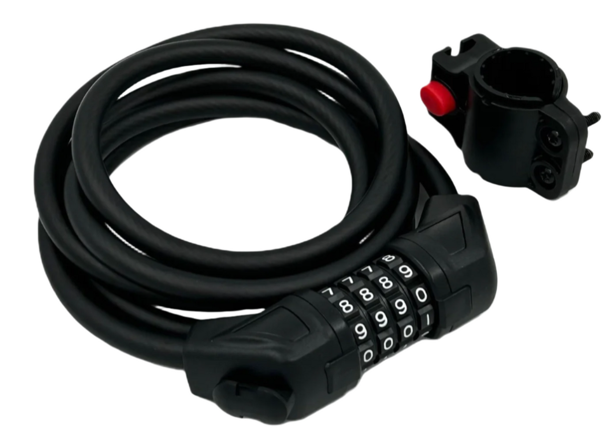 Jetblack Cable Combo Lock 10x1800mm Reset 4-digit