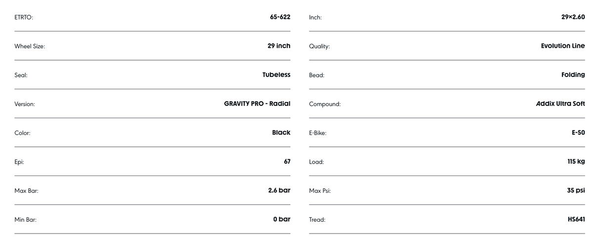 Schwalbe Albert 29 x 2.60 Gravity PRO Radial Ultra Soft Compound TUBELESS