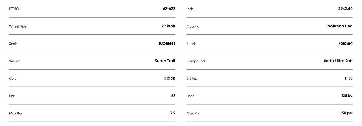Schwalbe Tacky Chan 29 x 2.40 Super Trail Addix Soft compound Evolution line TUBELESS Tyre