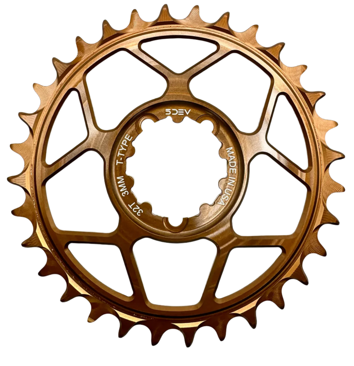 5DEV T-Type Aluminum Chainring 3 Bolt