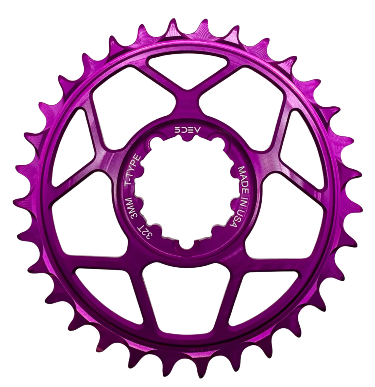 5DEV T-Type Aluminum Chainring 3 Bolt