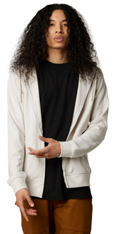 Fox NO CONTEST ZIP FLEECE VintWhite FRONT FACING MODEL