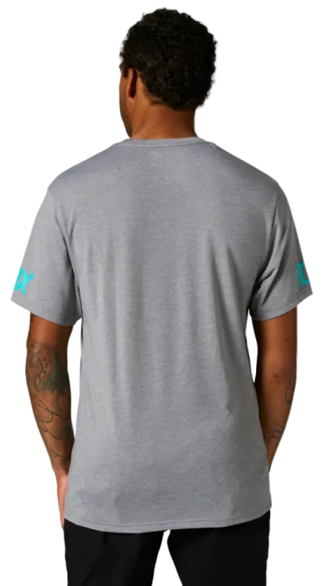 Fox VENZ Short Sleeve TECH TEE Heather Graphite BACK FACING MODEL