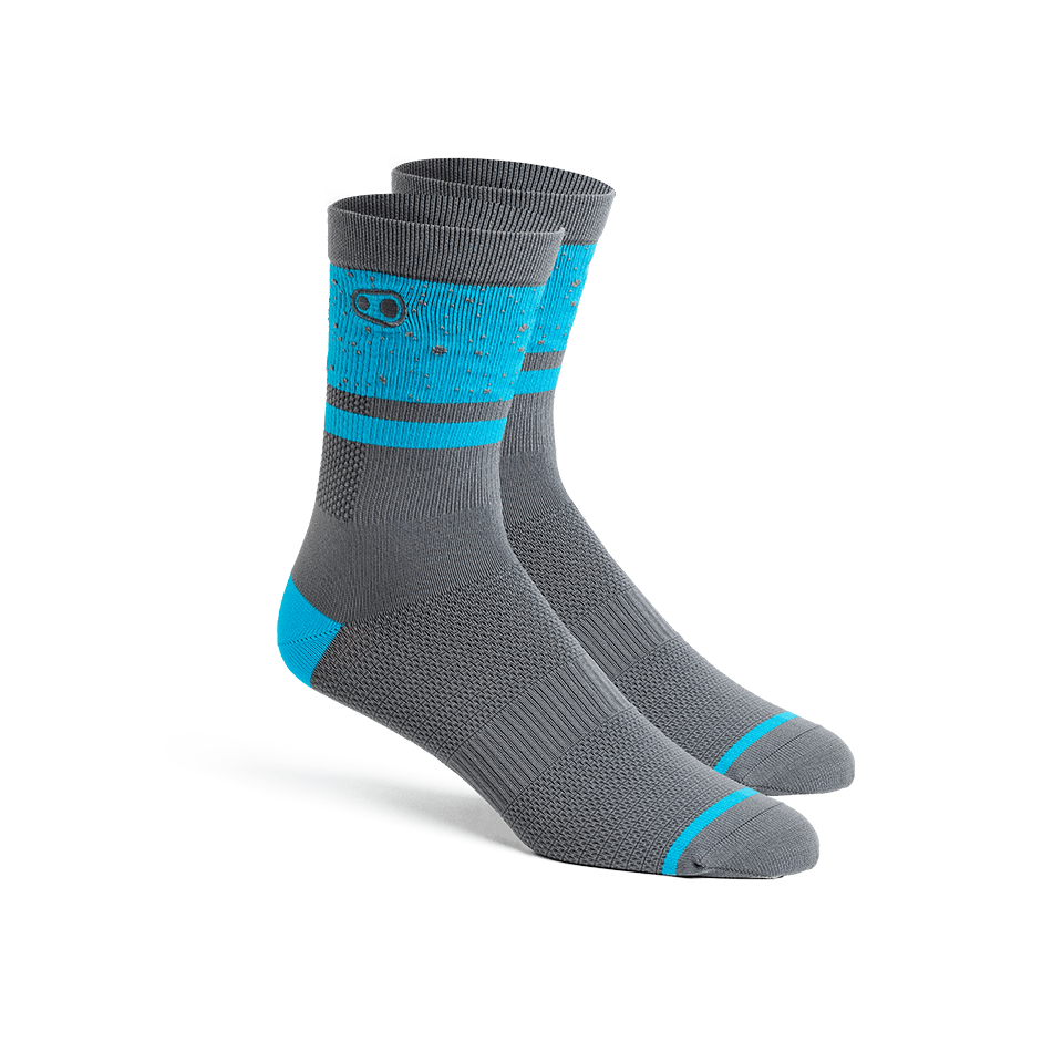 Crankbrothers Icon MTB Sock - Grey/Blue Splatter - Large/XLarge