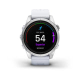 Garmin epix (Gen 2) Pro/Standard Ed 42mm Smart Watch Silver w/Whitestone Band