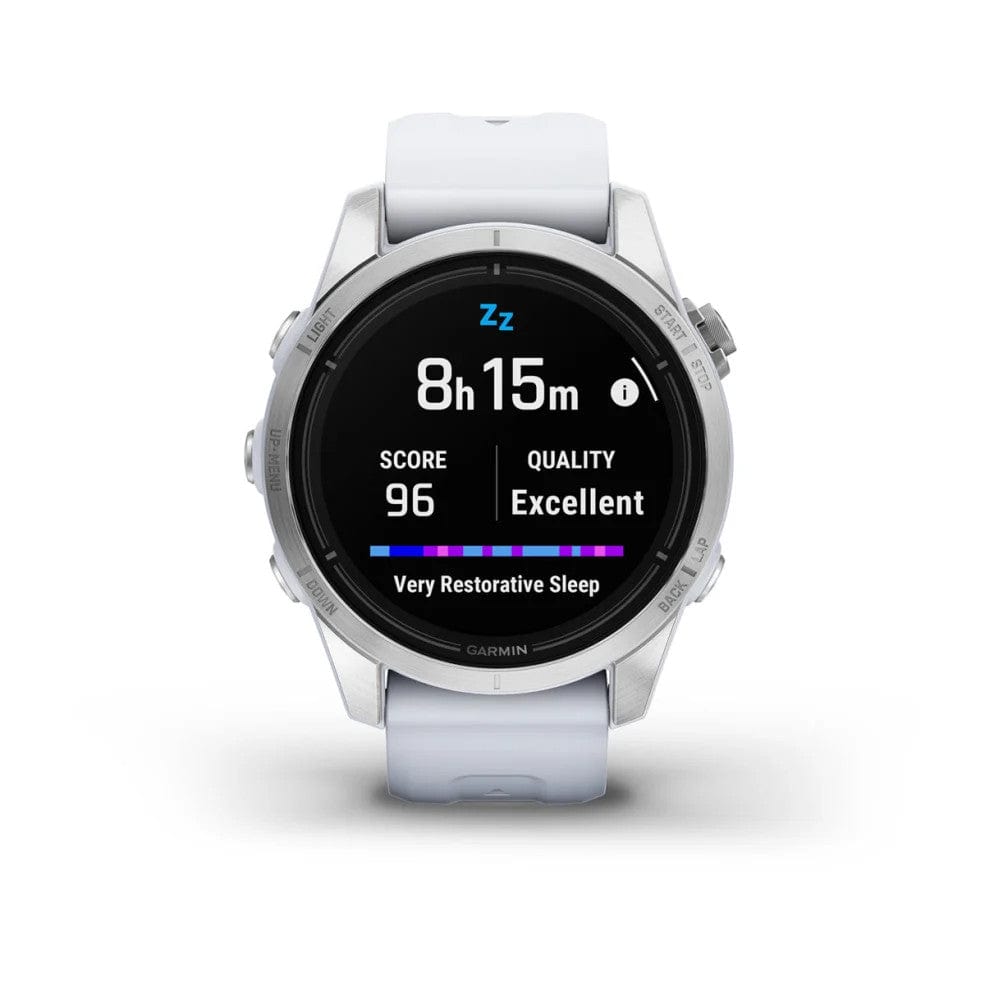 Garmin epix (Gen 2) Pro/Standard Ed 42mm Smart Watch Silver w/Whitestone Band