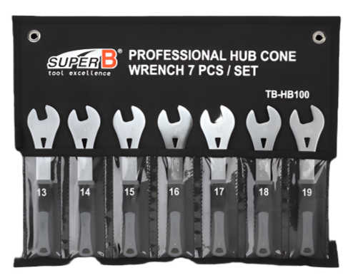 Super B Professional Hub Cone Wrench Set 13, 14, 15, 16, 17,18, 19Mm