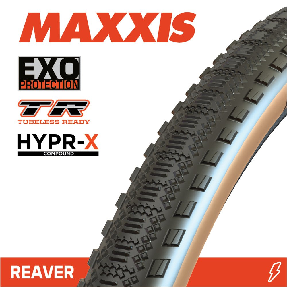 MAXXIS Reaver 700 X 45C Hypr-X Exo Tubeless Ready Tanwall Folding 120TPI Tyre