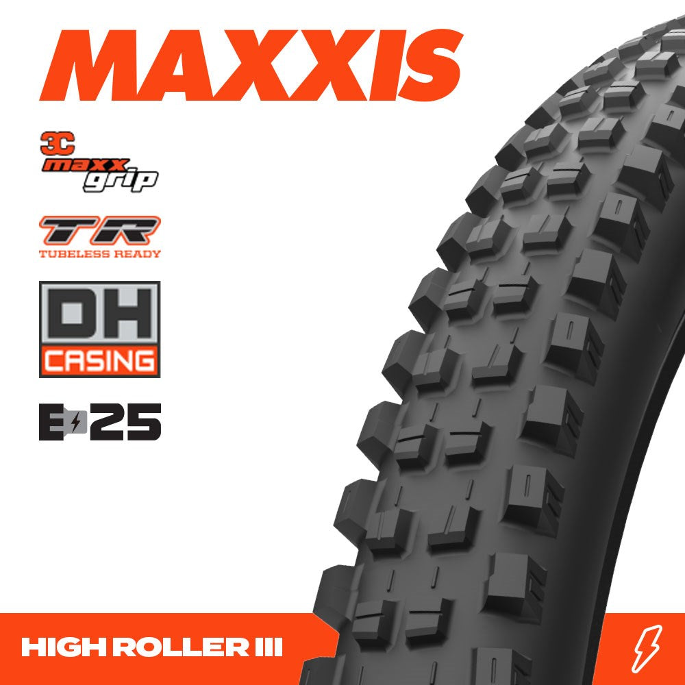 Maxxis High Roller 29 x 2.40 3CG DH TR Folding Tyre 120x2TPI E-25 (NEW 2026)