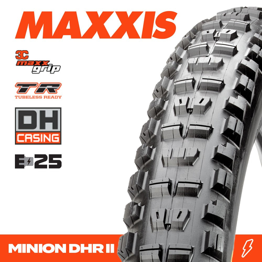 Maxxis Minion DHR II 27.5 x 2.40 3CG DH TR Fold 120x2TPI E-25 Tyre (NEW 2026)