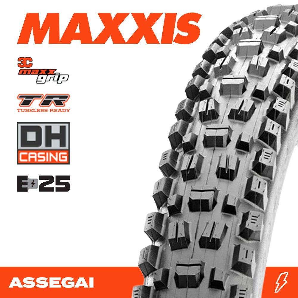 Maxxis Assegai 29 x 2.50 3CG DH TR Fold 120x2TPI E-25 Tyre (NEW 2026)