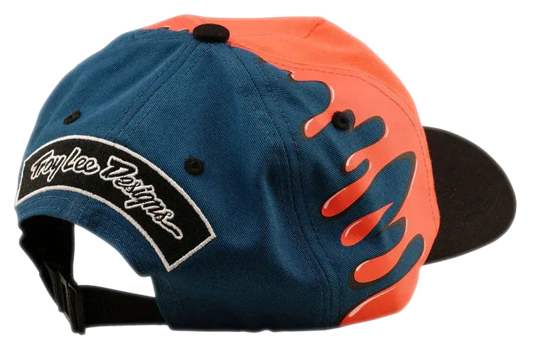 Troy Lee Designs Finish Line Unstructured Curved Snapback Coral / Blue
