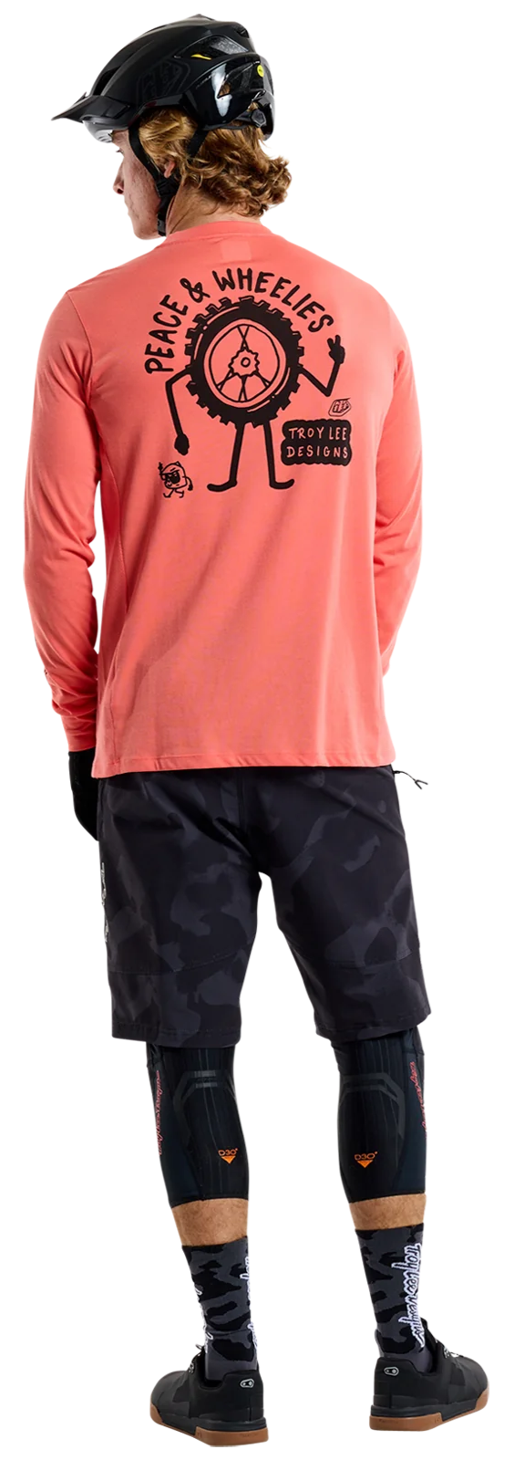Troy Lee Designs SKYLINE LONG SLEEVE RIDE TEE P&W MELON BACK