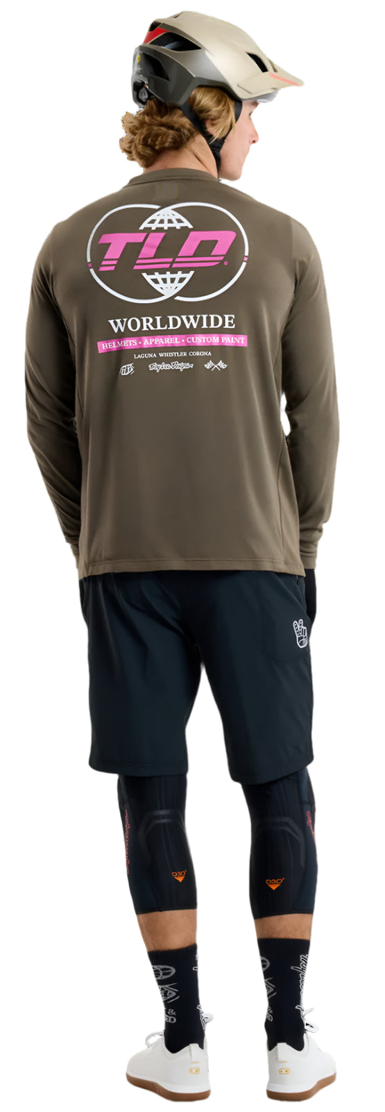 Troy Lee Designs SKYLINE TRAIL SHORT W/LINER MONO BLACK BACK FACING MODEL