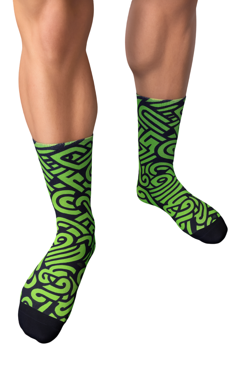 Novelty Gift Bicycle Socks Dizzy Green - One-Size [Limited Edition]