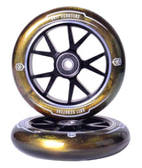 Grit Alloy 110mm Wheels - Gold Urethane with Black Core (pair)