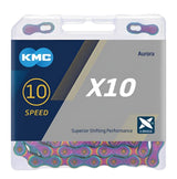 KMC 10 SPEED 116 LINKS CHAIN Aurora 1/2" x 11/128"